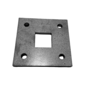 PLATINE CARRÉE À SOUDER POUR POTEAU 25x25 MM – 4 TROUS Ø8 MM