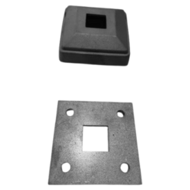 PLATINE CARRÉE À SOUDER POUR POTEAU 25x25 MM – 4 TROUS Ø8 MM