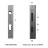 Tube acier usiné 3 faces serrure ou 1 face gâche – 30x30 ou 40x40