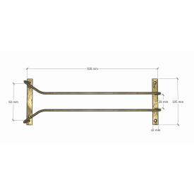 SUPPORT DE VERRES À VIN EN LAITON POLI – LONGUEUR 300 MM