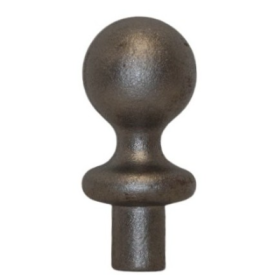 Décor boule acier Ø30 base Ø16 pour finition décorative