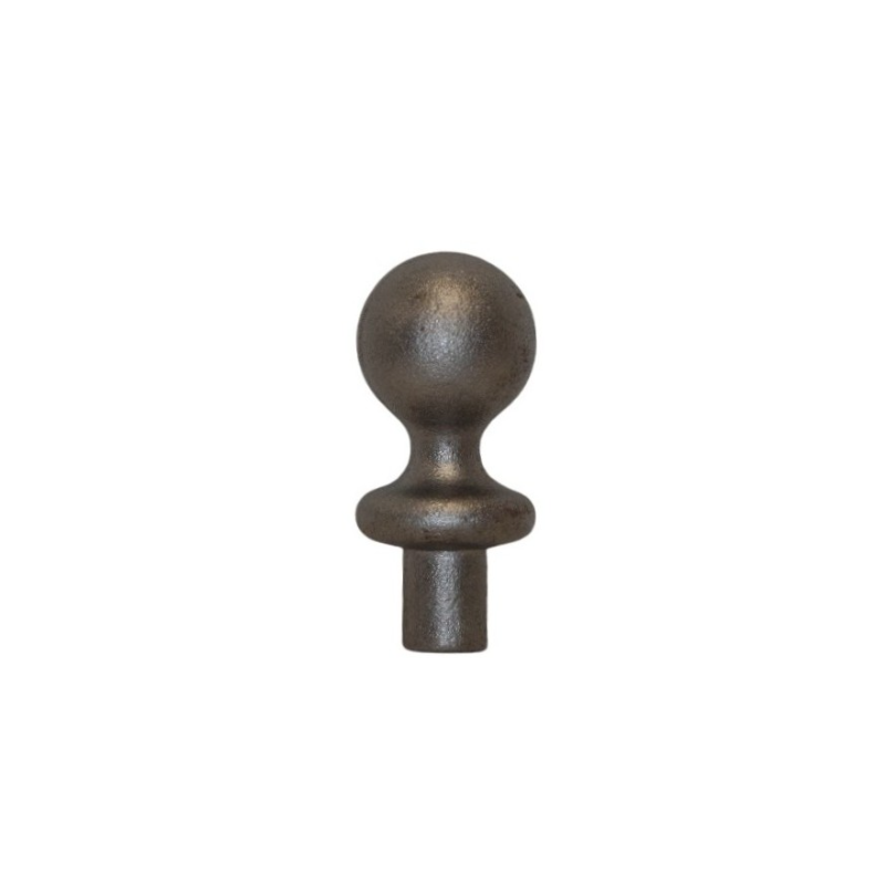 Décor boule acier Ø30 base Ø16 pour finition décorative