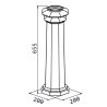 Base Royal en aluminium 655 mm pour colonne diamètre 80 mm