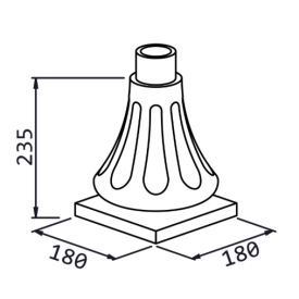 BASE TROMPETTE ROYALE AVEC REBORD 235X180