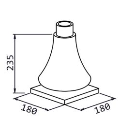 BASE TROMPETTE, 235X180, AVEC SOCLE, ø80 MM