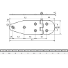 CHARNIÈRE TYPE B – INOX A2 – 130 X 40 MM – USAGE FIXATION