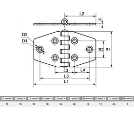 CHARNIÈRE TYPE D – INOX A2 – USAGE FIXATION