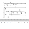 Charnière T forgée polie inox A4 – usage extérieur