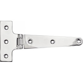 CHARNIÈRE EN T FORGÉE POLIE – INOX A4 – USAGE FIXATION EXTÉRIEURE
