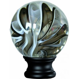 Boule de départ en verre soufflé noir mat avec tige filetée M10