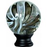 Boule de départ en verre soufflé noir mat avec tige filetée M10