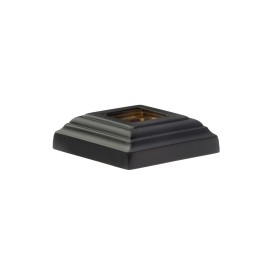 Cache scellement carré en acier noir mat – finition pour carrés 16, 25 ou 35 mm