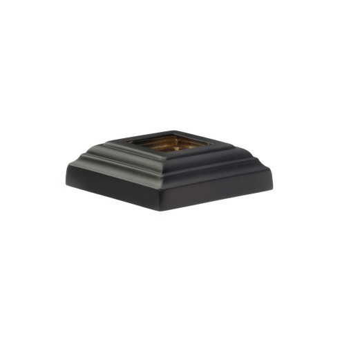 Cache scellement carré en acier noir mat – finition pour carrés 16, 25 ou 35 mm