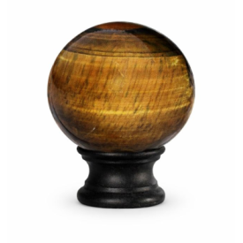 Boule de départ Œil de Tigre avec socle noir mat – Ø100 mm, filetage M10