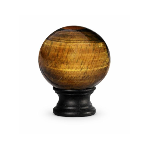 Boule de départ Œil de Tigre avec socle noir mat – Ø100 mm, filetage M10