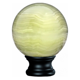 Boule de départ en Onix vert avec socle noir mat – Ø100 mm, filetage M10