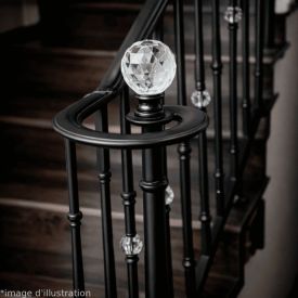 Boule de départ en cristal avec socle noir mat – Ø100 mm, filetage M10