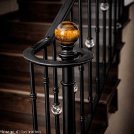 Boule de départ Œil de Tigre avec socle noir mat – Ø100 mm, filetage M10