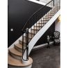 BOULE DE DÉPART EN CRISTAL AVEC SOCLE NOIR MAT – Ø100 MM – FILETAGE M10