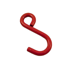 Crochet S à œil d’arrimage en acier peint rouge pour fixation de charge