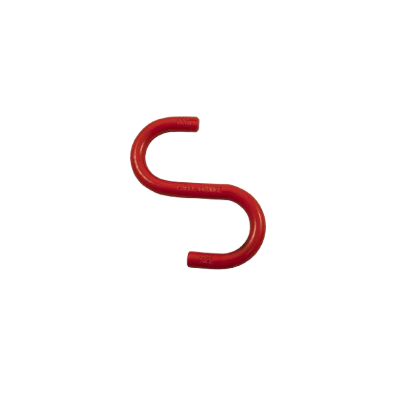Crochet S d’arrimage en acier peint rouge pour fixation de charge