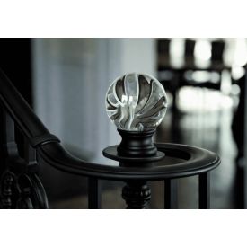 Boule de départ en verre soufflé noir mat avec tige filetée M10