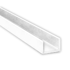 PROFIL U ALUMINIUM PRÉLAQUÉ BLANC MAT RAL 9010 – AILES ÉGALES TYPE COULISSE