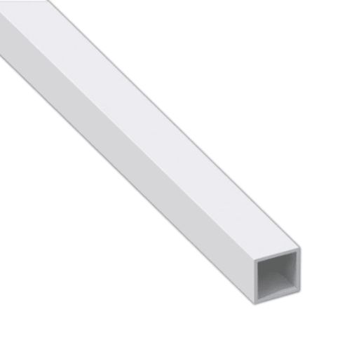 TUBE CARRÉ ALUMINIUM DÉCLASSÉ PRÉLAQUÉ BLANC MAT RAL 9010 – LONGUEUR 1 M