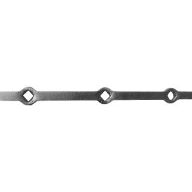 TRAVERSE À TROUS CARRÉE OBLIQUE – ACIER BRUT POUR GRILLES & PORTES