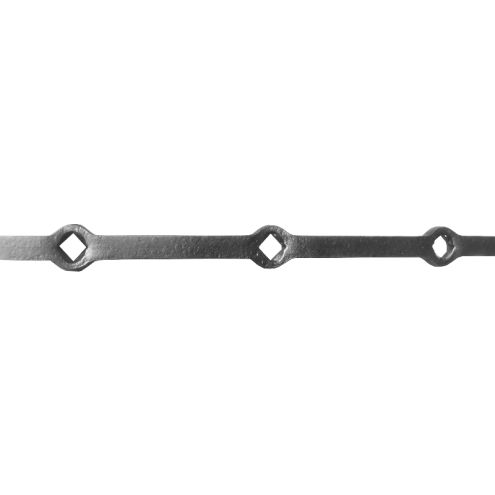 TRAVERSE À TROUS CARRÉE OBLIQUE – ACIER BRUT POUR GRILLES & PORTES