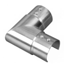 CONNECTEUR INOX 316 ANGLE 90° HORIZONTAL POUR TUBE Ø42,4 MM – SPÉCIAL VERRE