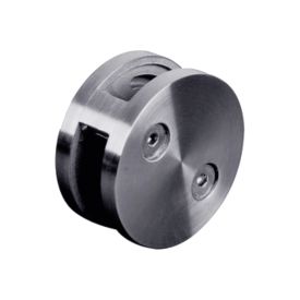 PINCE VERRE DOUBLE INOX 316 BROSSÉ - RONDE Ø60 - POUR PLAT OU TUBE