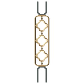 Panneau en laiton collection Versailles carré 16 mm largeur 185 mm pour rampe intérieure