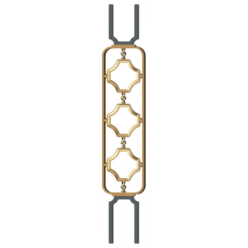 Panneau en laiton collection Versailles carré 16 mm largeur 185 mm pour rampe intérieure