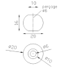 Boule décolletée acier Ø20 alésage 6 mm pour ferronnerie