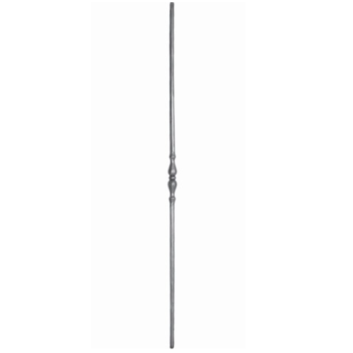 Barreau forgé décor central acier grenaillé hauteur 1000 mm