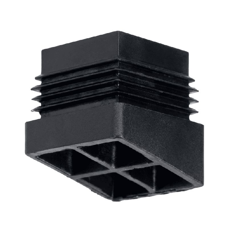 EMBOUT CARRÉ INCLINÉ 30x30 MM – PATIN ÉPAIS PEBD NOIR POUR PLAN INCLINÉ