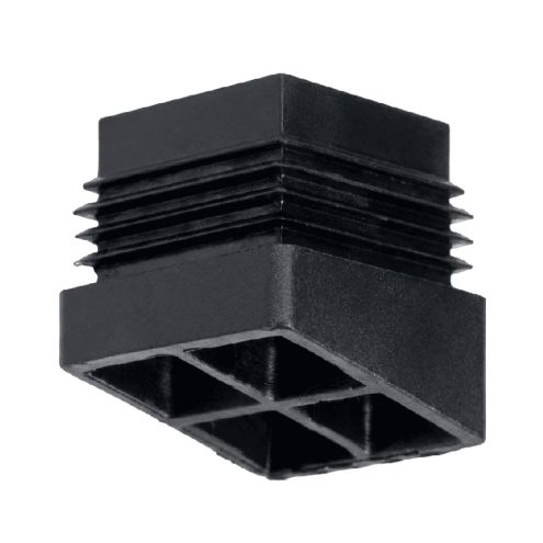 EMBOUT CARRÉ INCLINÉ 30x30 MM – PATIN ÉPAIS PEBD NOIR POUR PLAN INCLINÉ