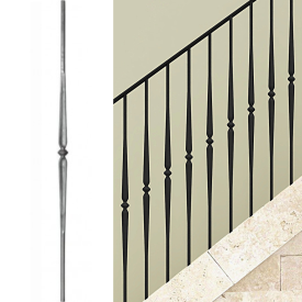 Barreau fer rond bague centrale Ø14/16/18 mm – Longueur 1000 à 1150 mm