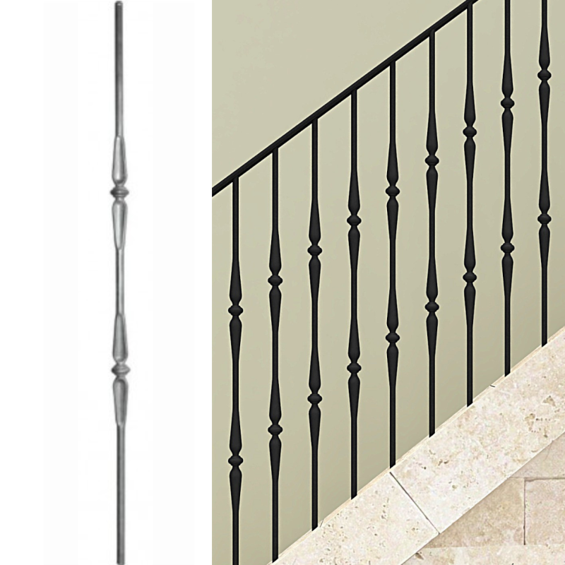 Barreau fer rond double motif Ø14/16/18 mm – Longueur 1000 à 1150 mm