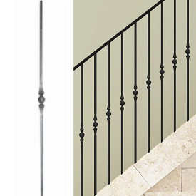 Barreau torsadé - H1000 mm | Carré 14 mm | Forgé à chaud & grenaillé