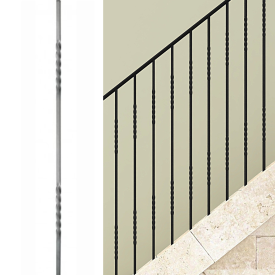 Barreau en acier à 2 torsades – carré de 12, 14 ou 16 mm