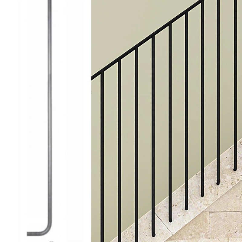 Balustre coudée Ø16 mm à sceller – Rampe anglaise 1200 mm