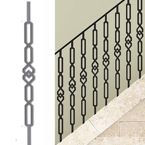 Barreau fer forgé hexagone 1150x74 mm en acier carré