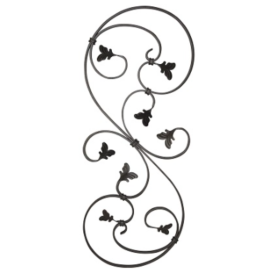 Volute décorative 8 feuilles en acier 870x340 mm fer plat 12x6 mm