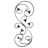 Volute décorative 8 feuilles en acier 870x340 mm fer plat 12x6 mm