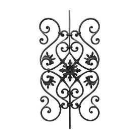 Panneau décoratif 930x480 mm en rond Ø12 mm grenaillé avec rosace centrale