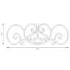 Décor volute portail 860x270 mm en acier carré 12x12 mm grenaillé à noyaux