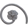 Fleur décorative en acier moulé double face 140 mm brute de fonderie