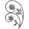 Élément floral en acier moulé double face 430 x 260 mm brut de fonderie